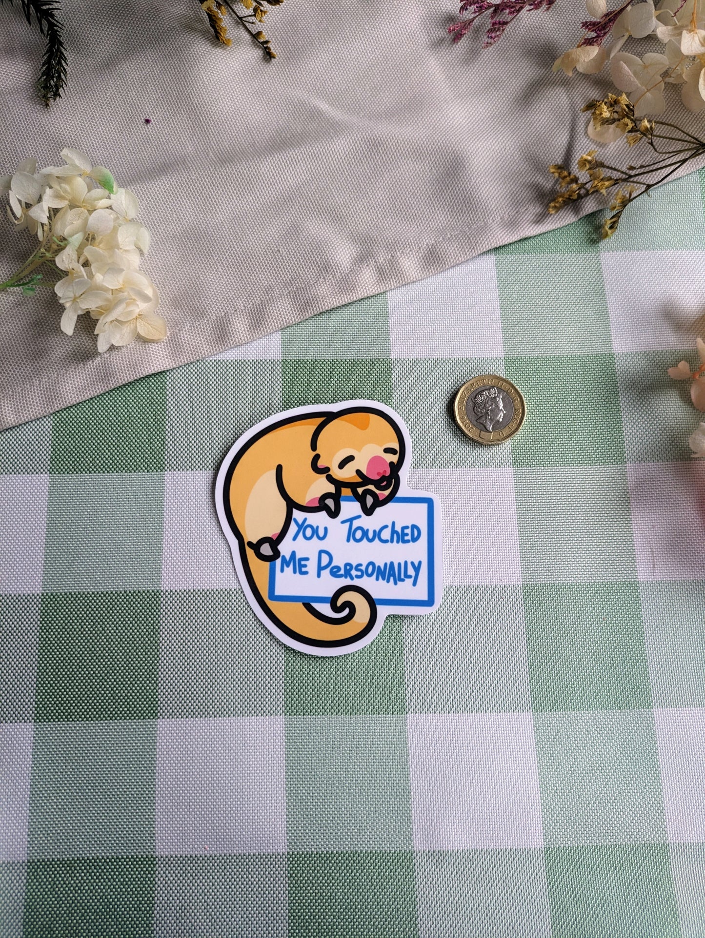 You touched me personally sticker
