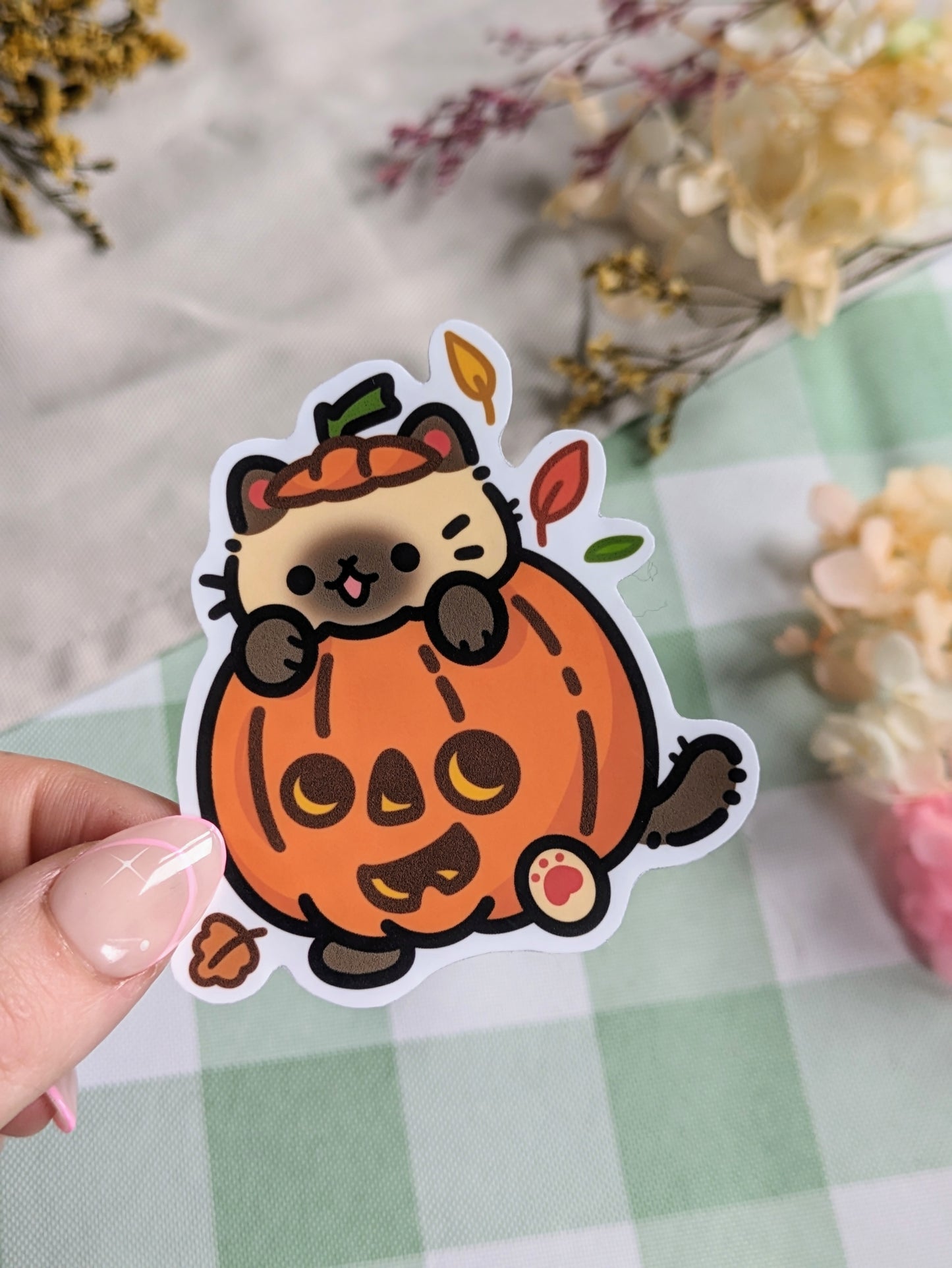 Pumpkin cat sticker