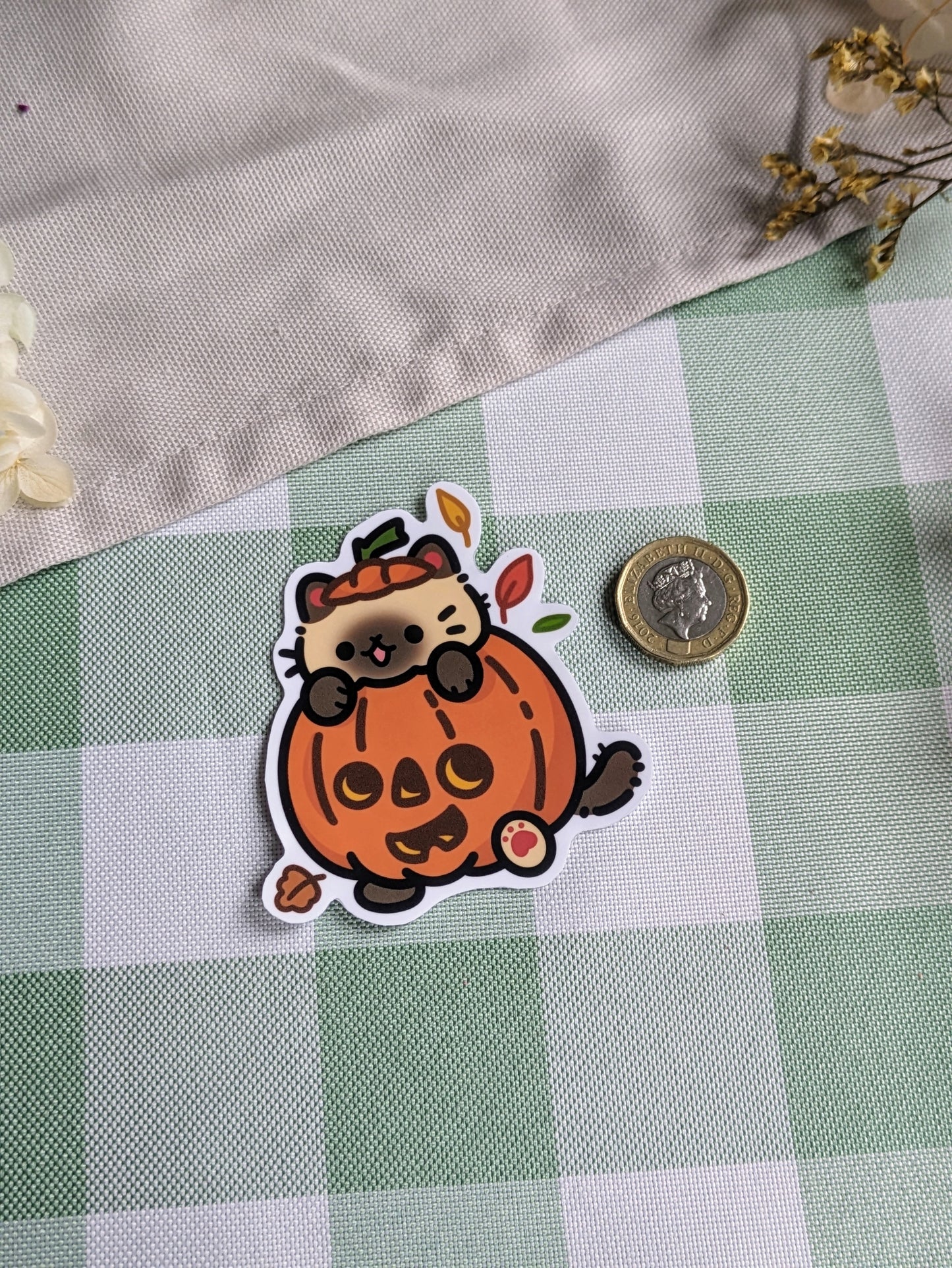 Pumpkin cat sticker