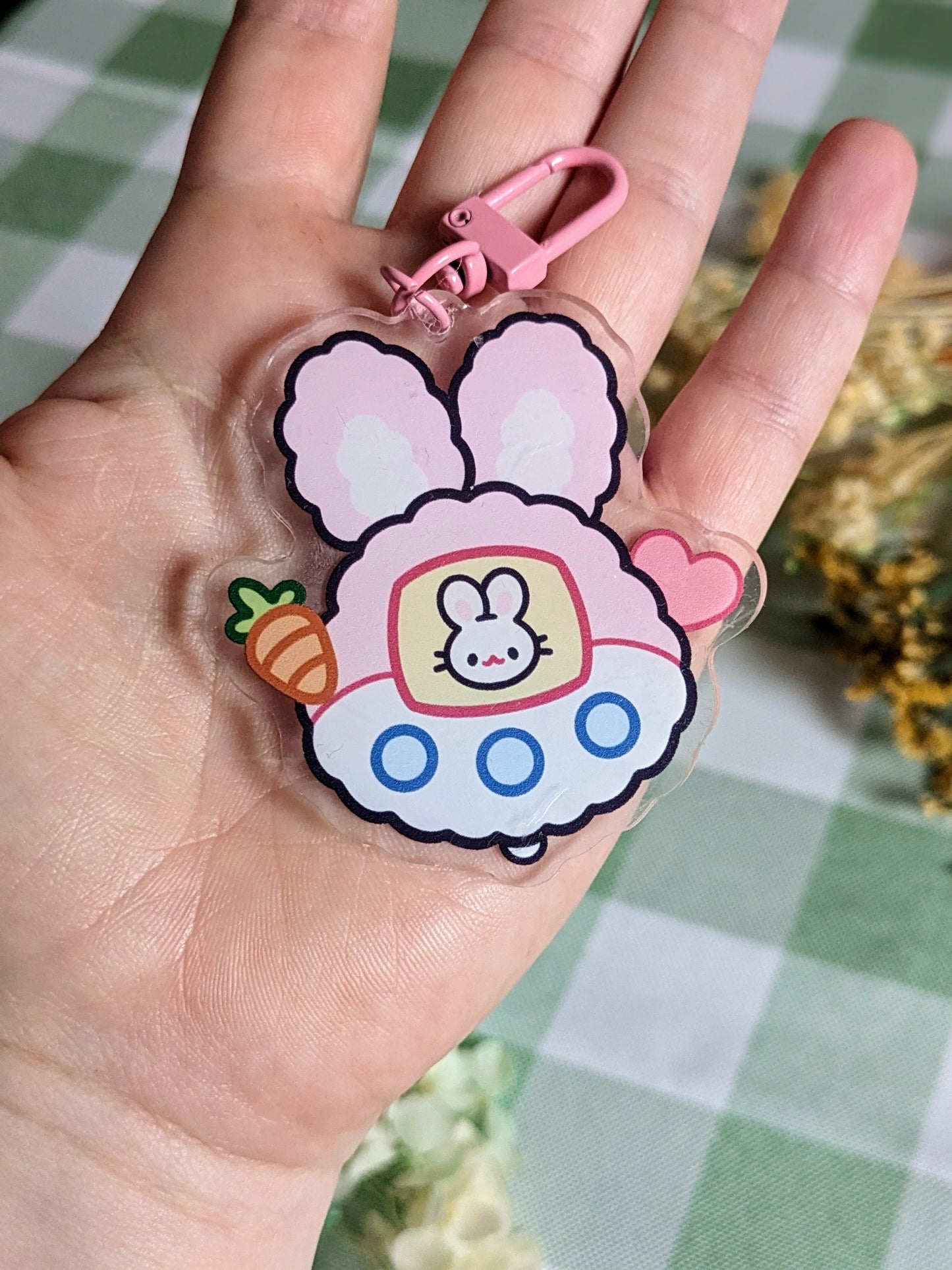 Bunny tamagotchi keyring