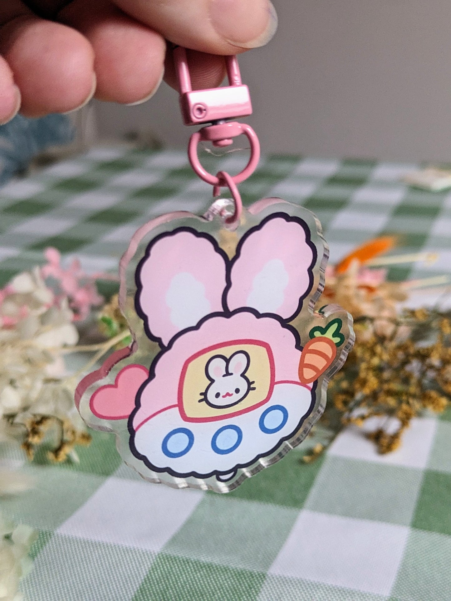 Bunny tamagotchi keyring