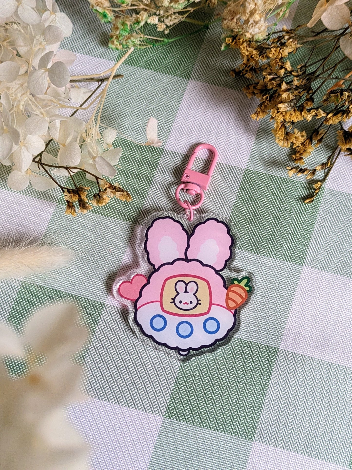 Bunny tamagotchi keyring