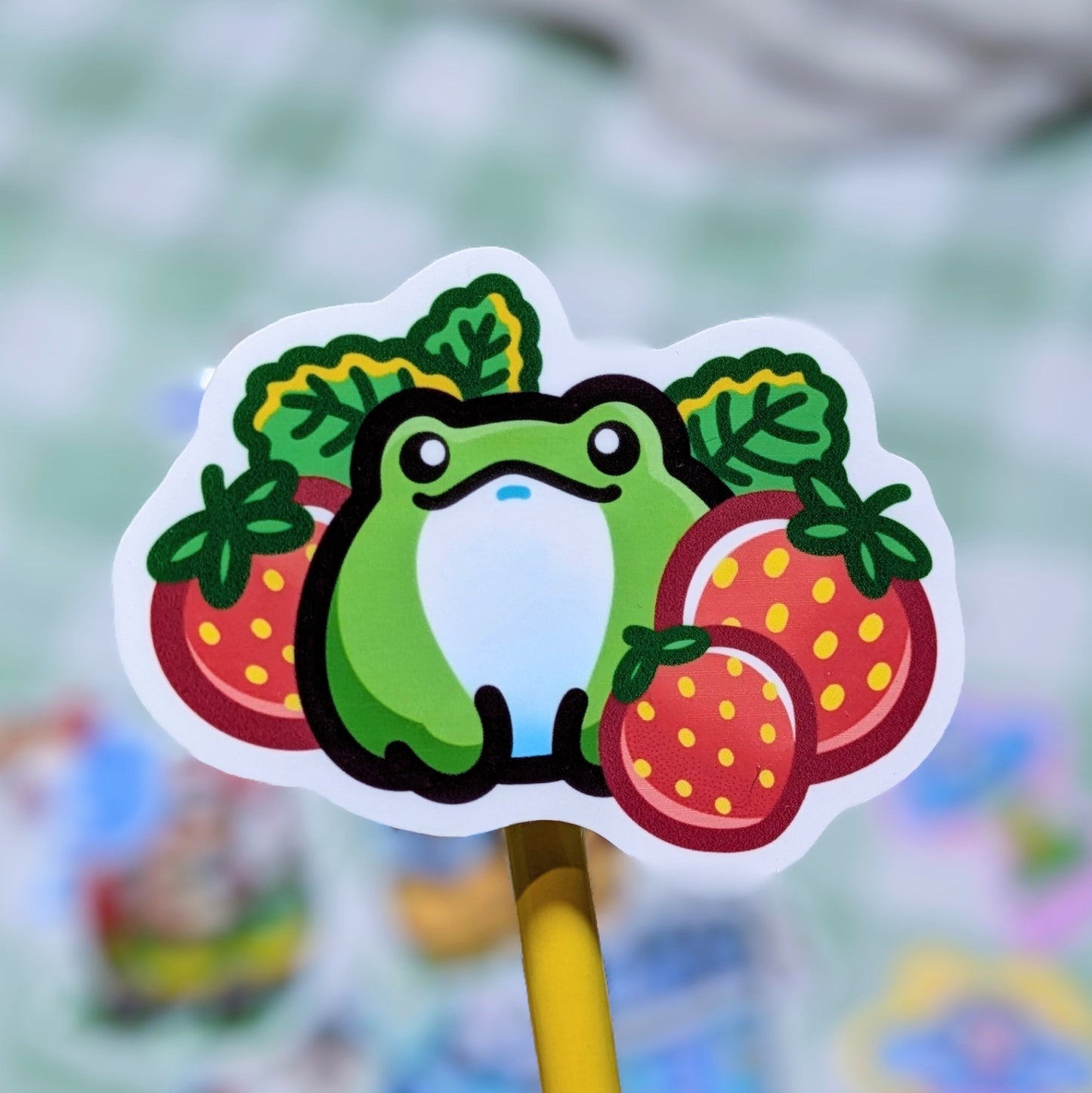 Strawberry frog sticker