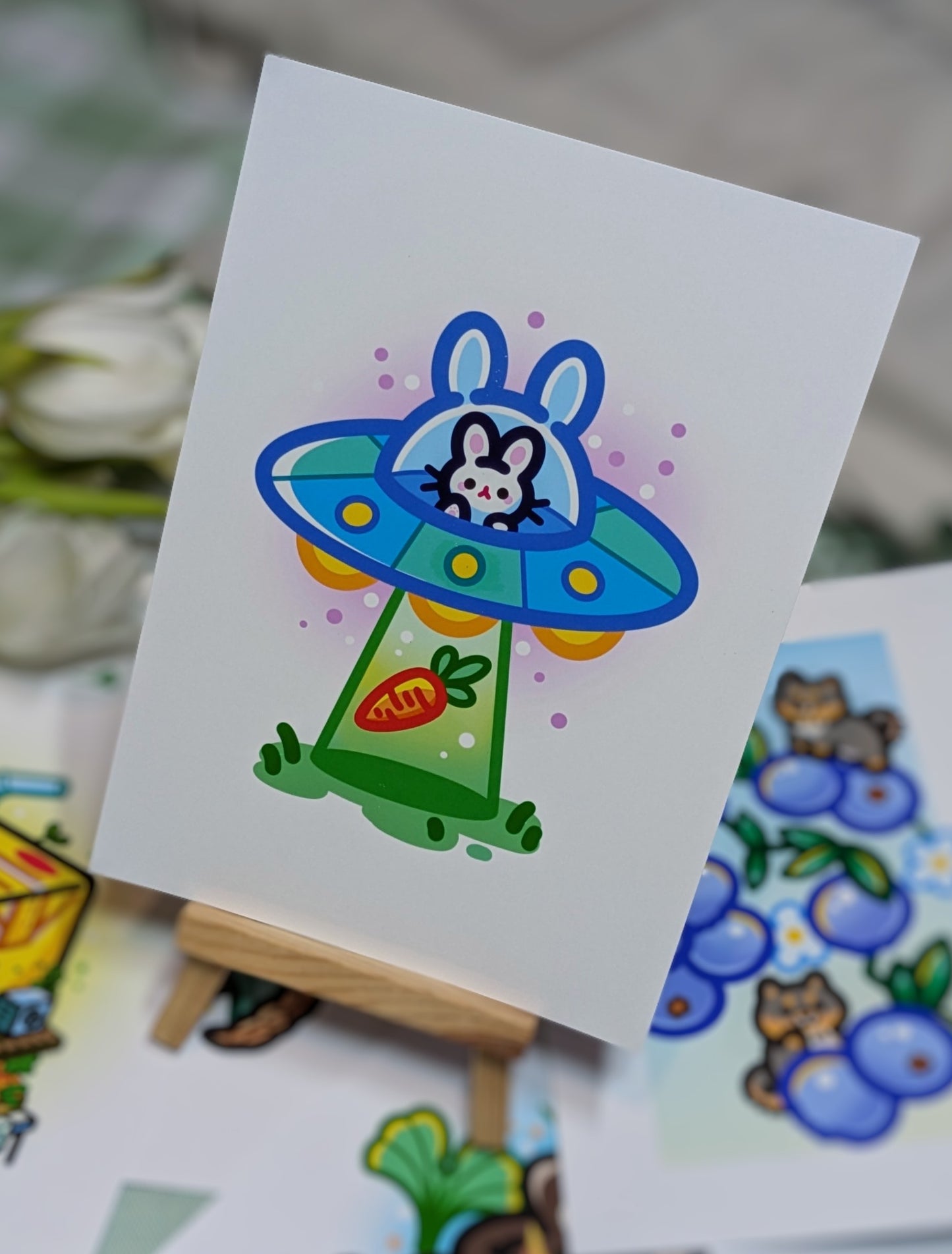 Space bunny print