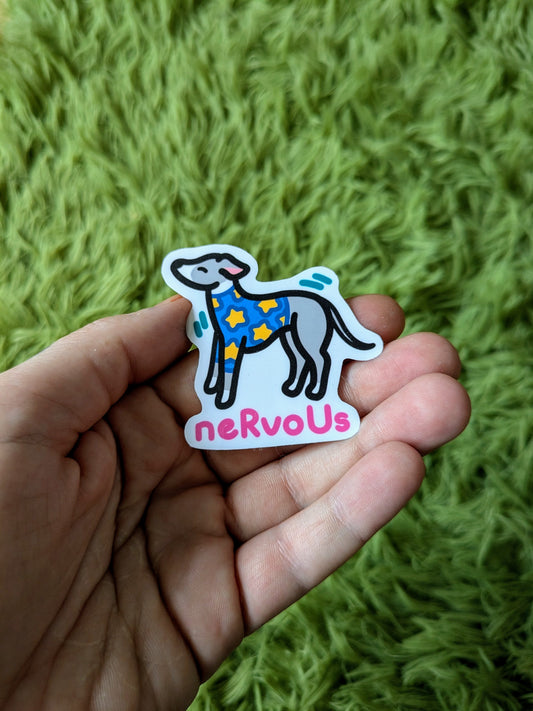 Nervous Whippet Sticker