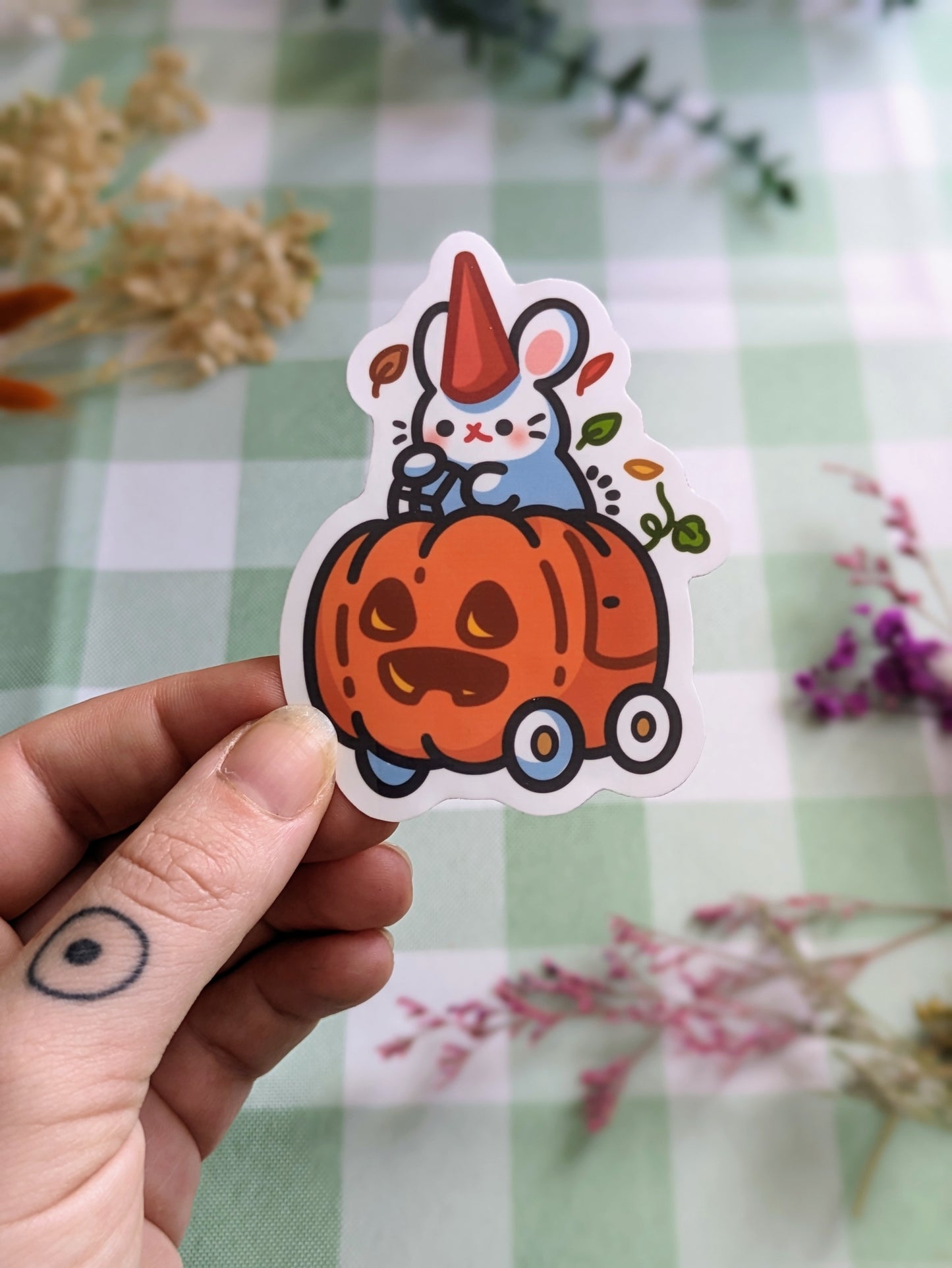 Pumpkin car sticker