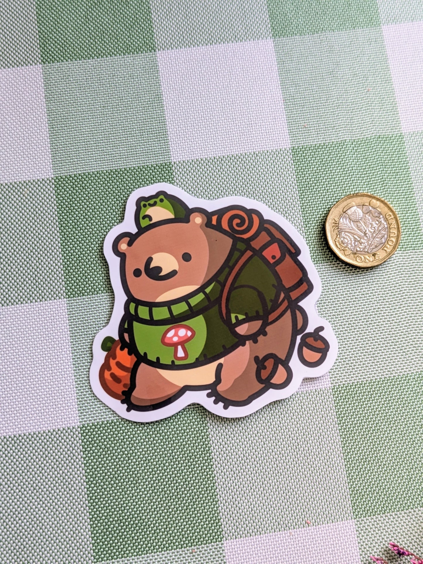 Bear gone camping sticker