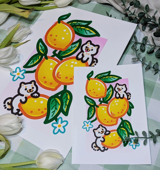 Lemon Shiba print